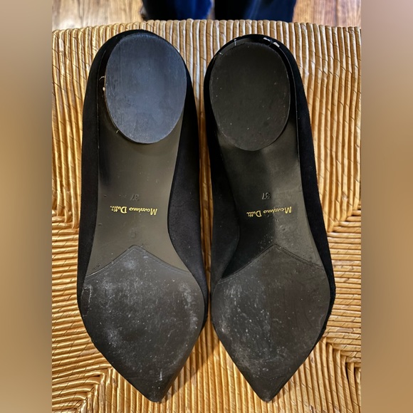 Massimo Dutti POINTED BALLET FLATS WITH GOLD METALLIC GATHERED DETAIL - Picture 3 of 3